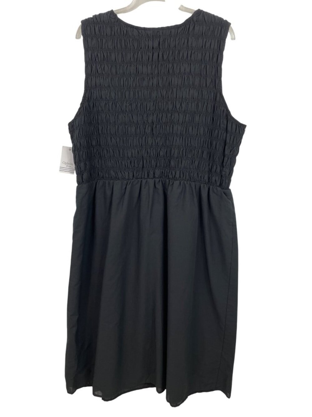 Ophelia Roe Womens Black Smock Dress 1X Sleeveless V-Neck - Picture 2 of 8